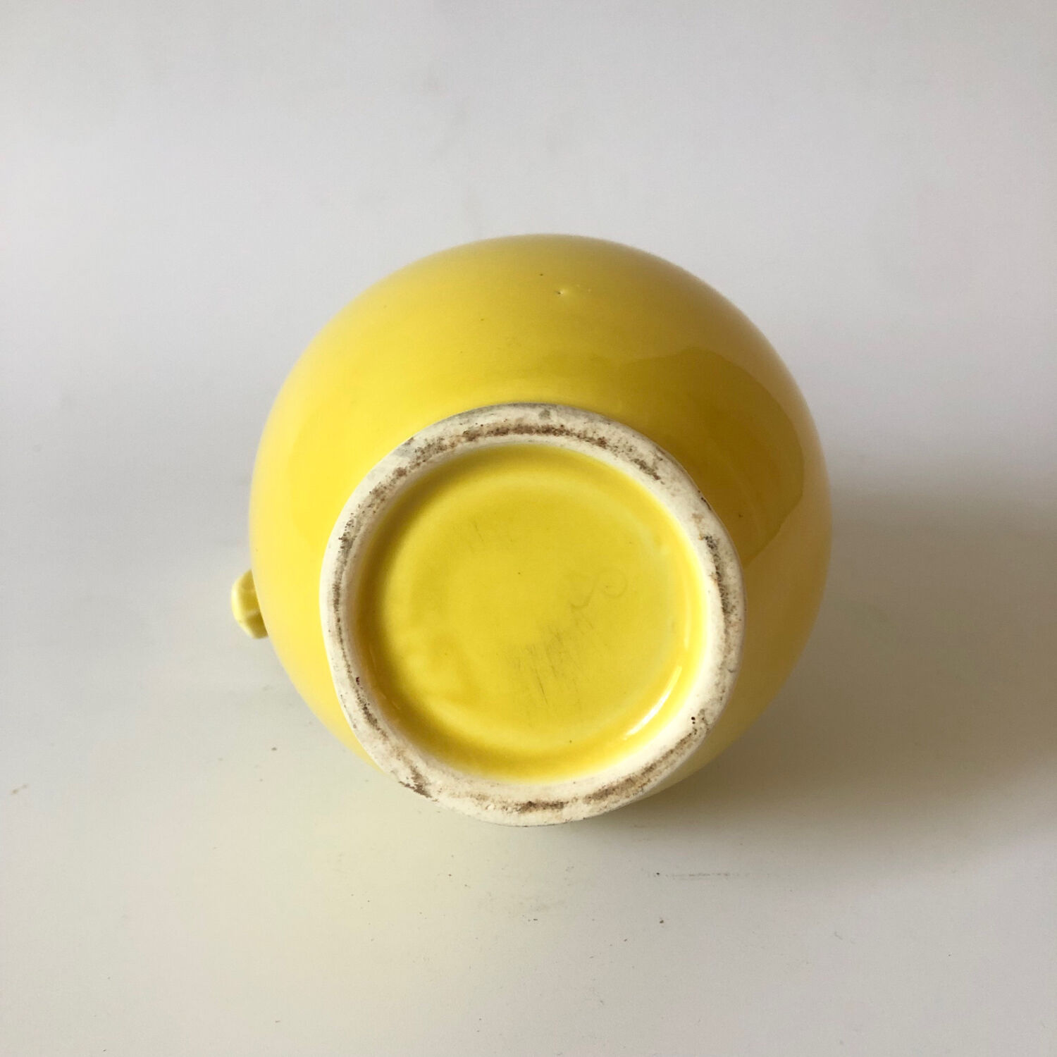 Vintage yellow ceramic decanter