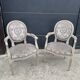 Pair of cabriole medallion armchairs in Louis XVI style