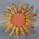 Small vintage golden wood sun mirror 50s 25x3.5 cm Good condition B537