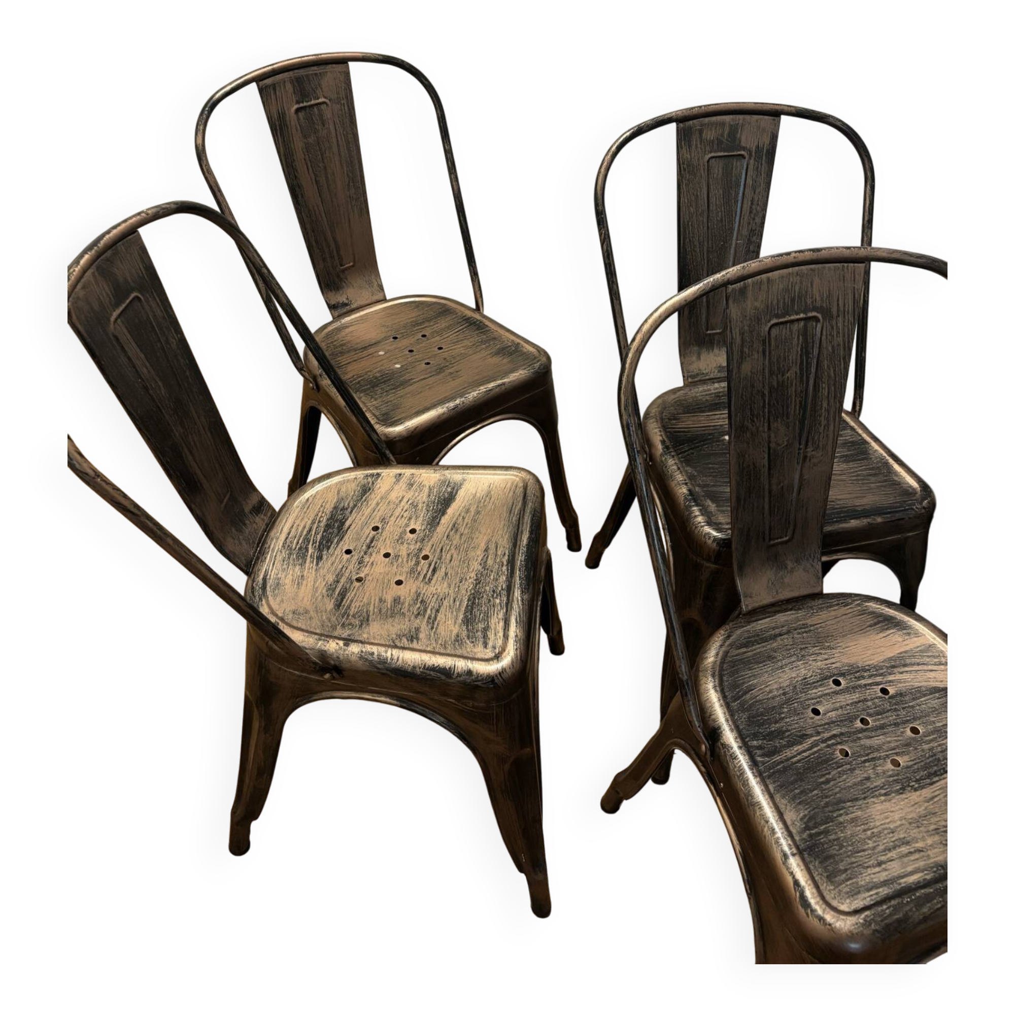 Set of 4 Boston chairs in patinated bronze metal – Westwing ni