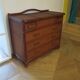 Vintage dressing table/chest - woven rattan - 5 drawers - mirror - 1960s/70s