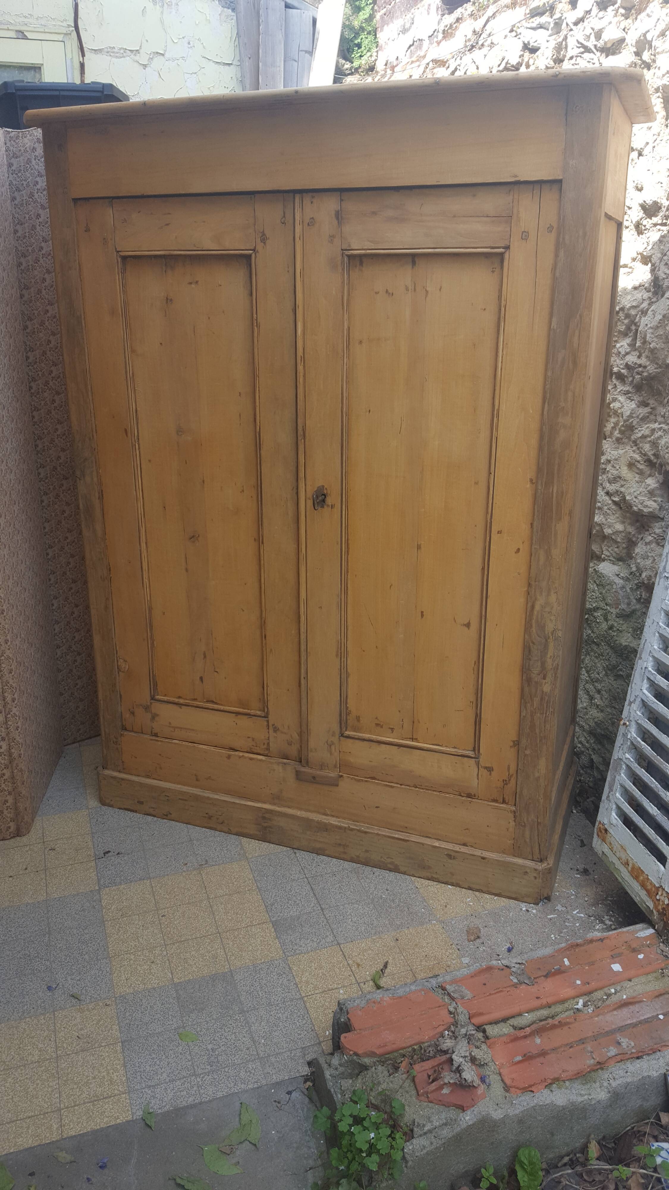 Raw wooden cabinet