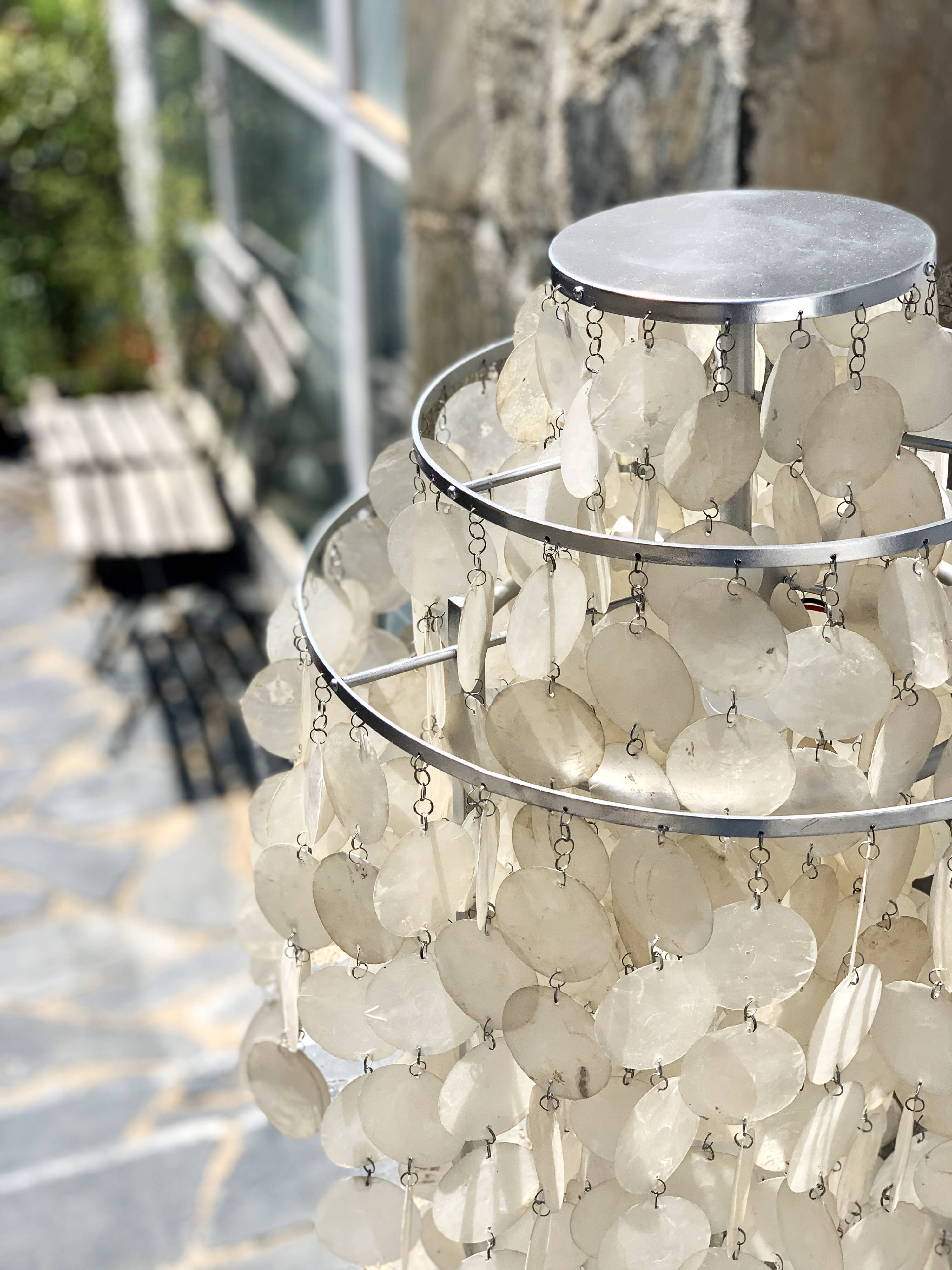 Lampadaire des années 60 en pampilles de nacre