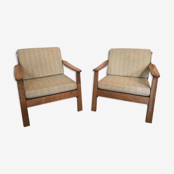 Pair of Scandinavian armchairs 1960-1980's