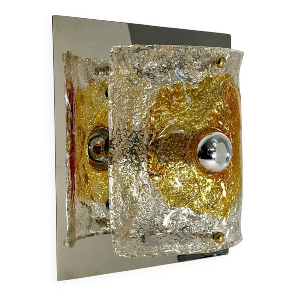 Applique italienne chrome et verre Murano italien années 70