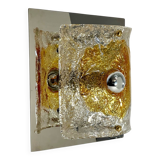 Italian chrome and Murano glass wall light from the 1970s.