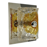 Italian chrome and Murano glass wall light from the 1970s.