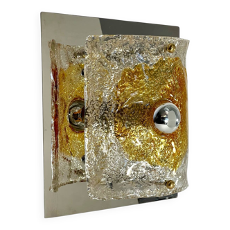 Italian chrome and Murano glass wall light from the 1970s.