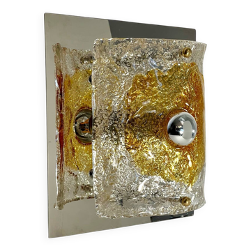 Italian chrome and Murano glass wall light from the 1970s.