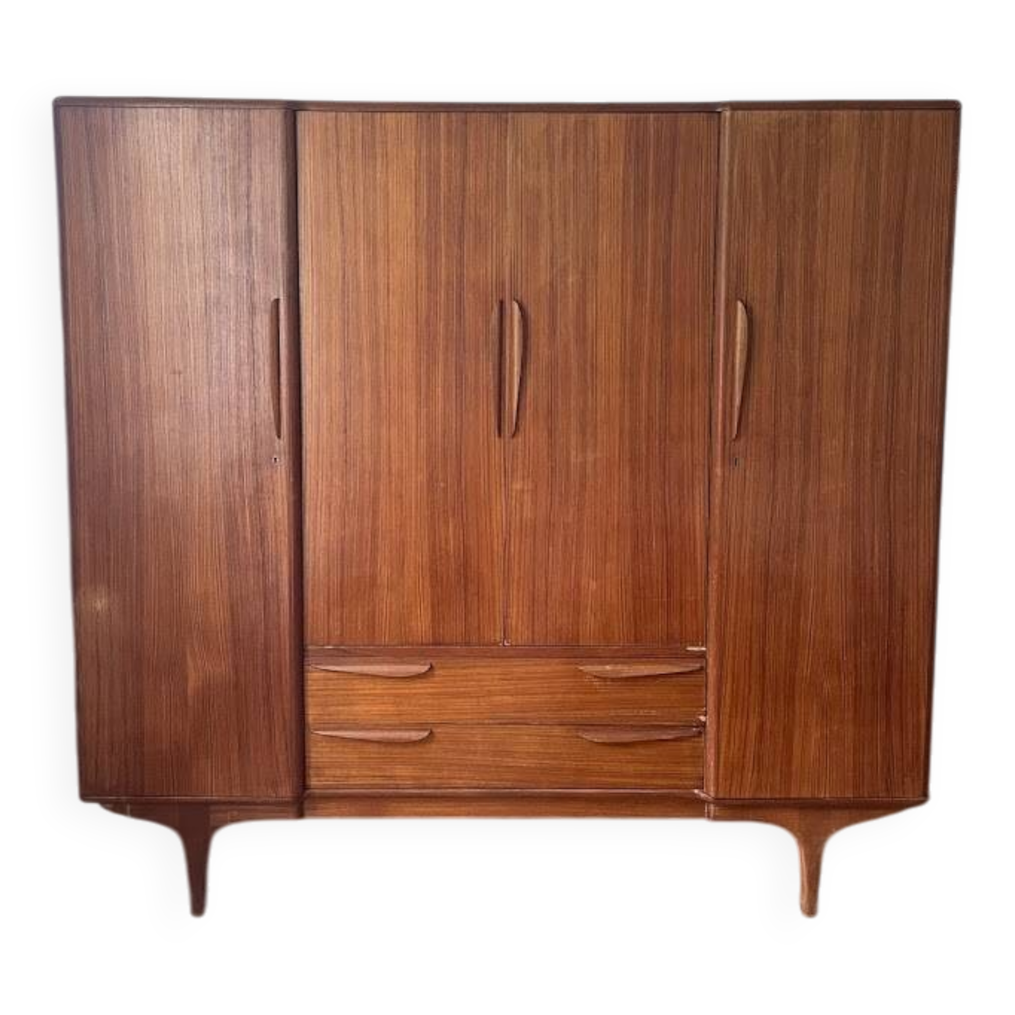 Vintage Scandinavian style teak wardrobe from the 1960s by Tricoire and Vecchione.