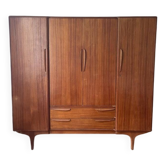 Vintage Scandinavian style teak wardrobe from the 1960s by Tricoire and Vecchione.