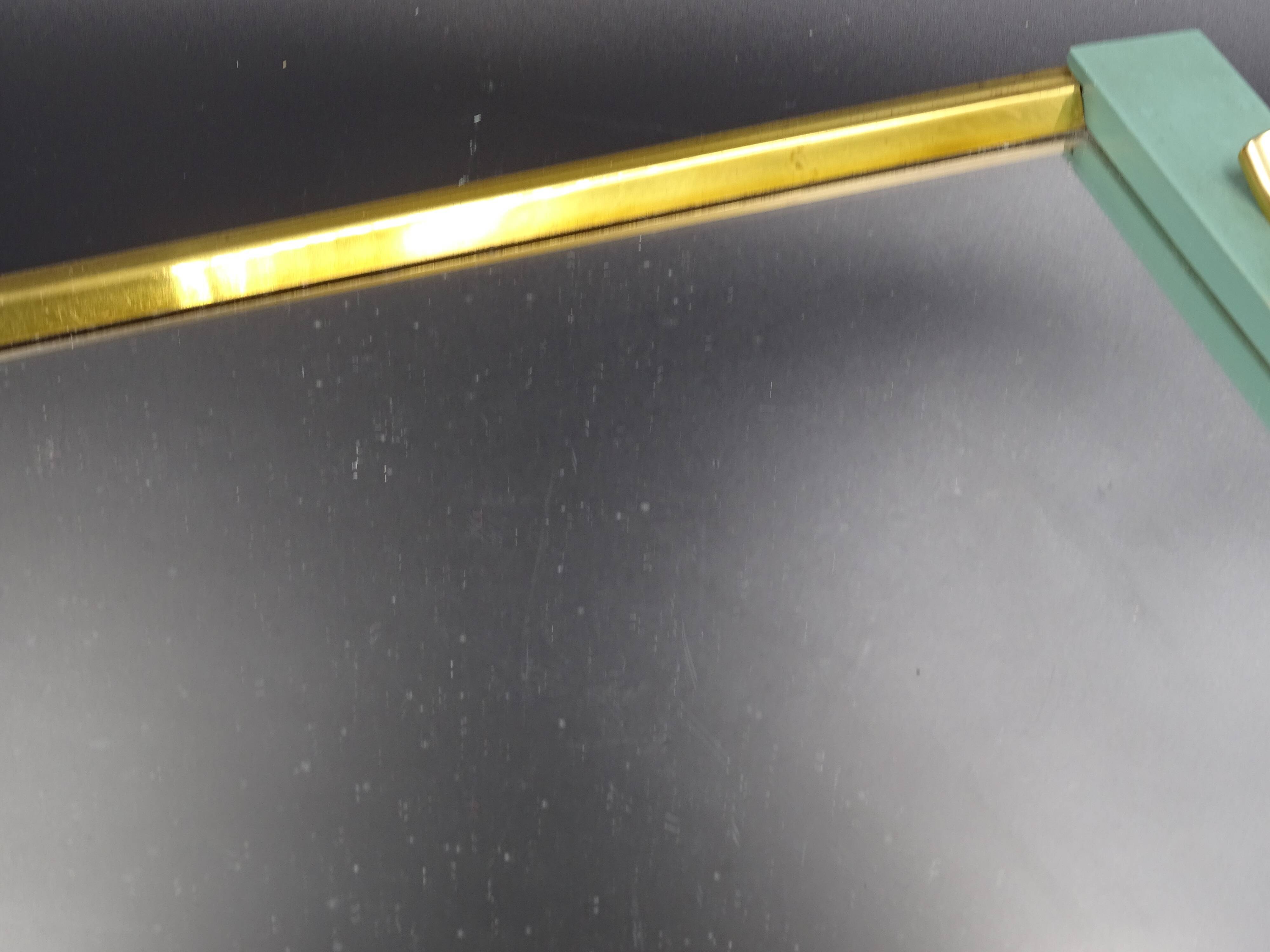 Small wooden metal top and mirror around 1950