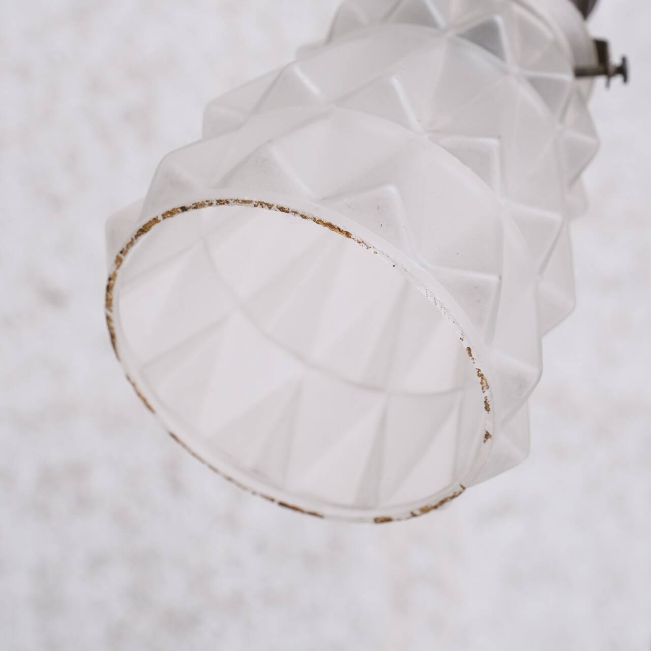 French Iron and Glass Antique Table Lamp