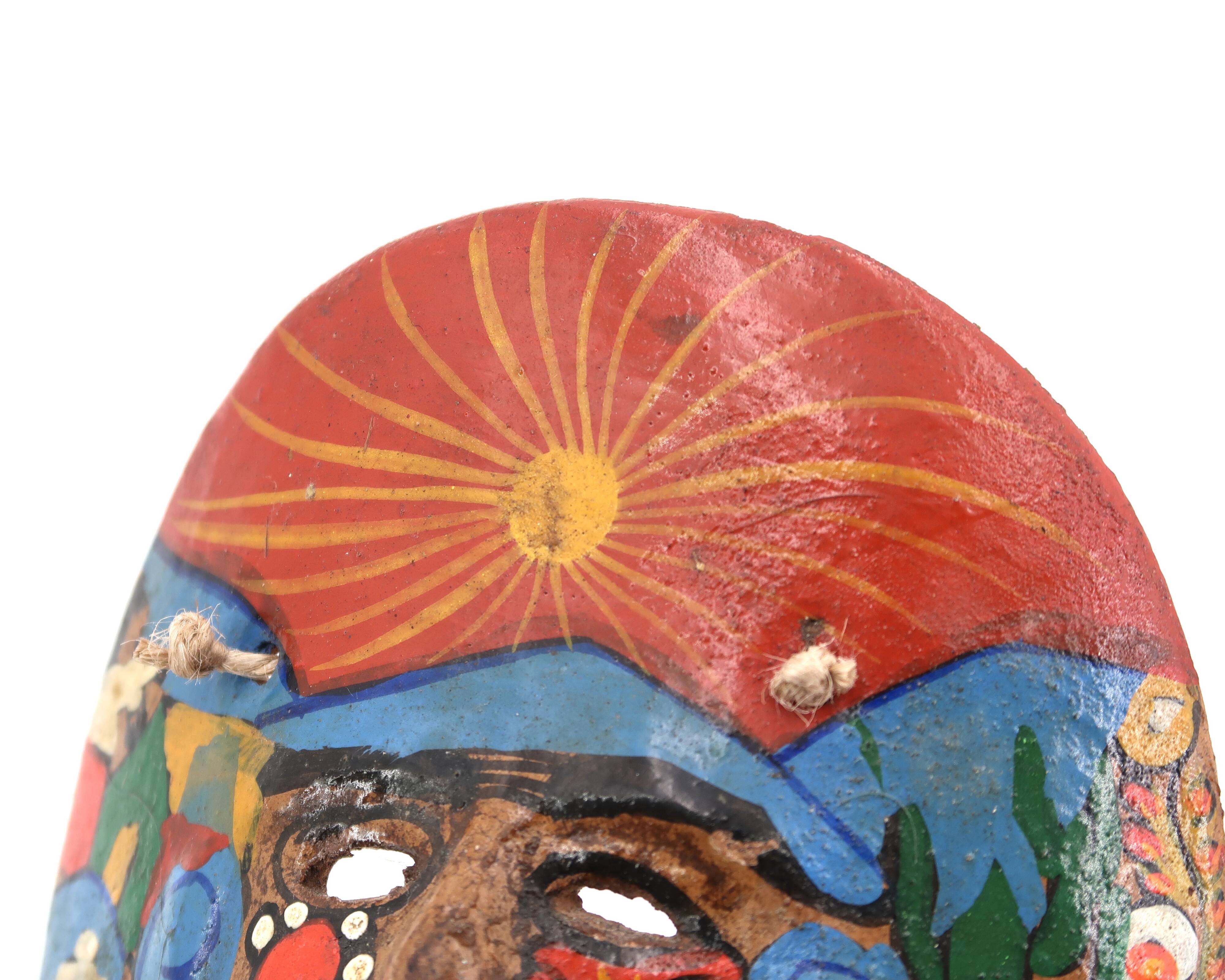 Colorful ceramic mask from Mexico, South America, 1970s