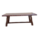 Vintage Scandinavian Brutalist Elm Farmhouse Table