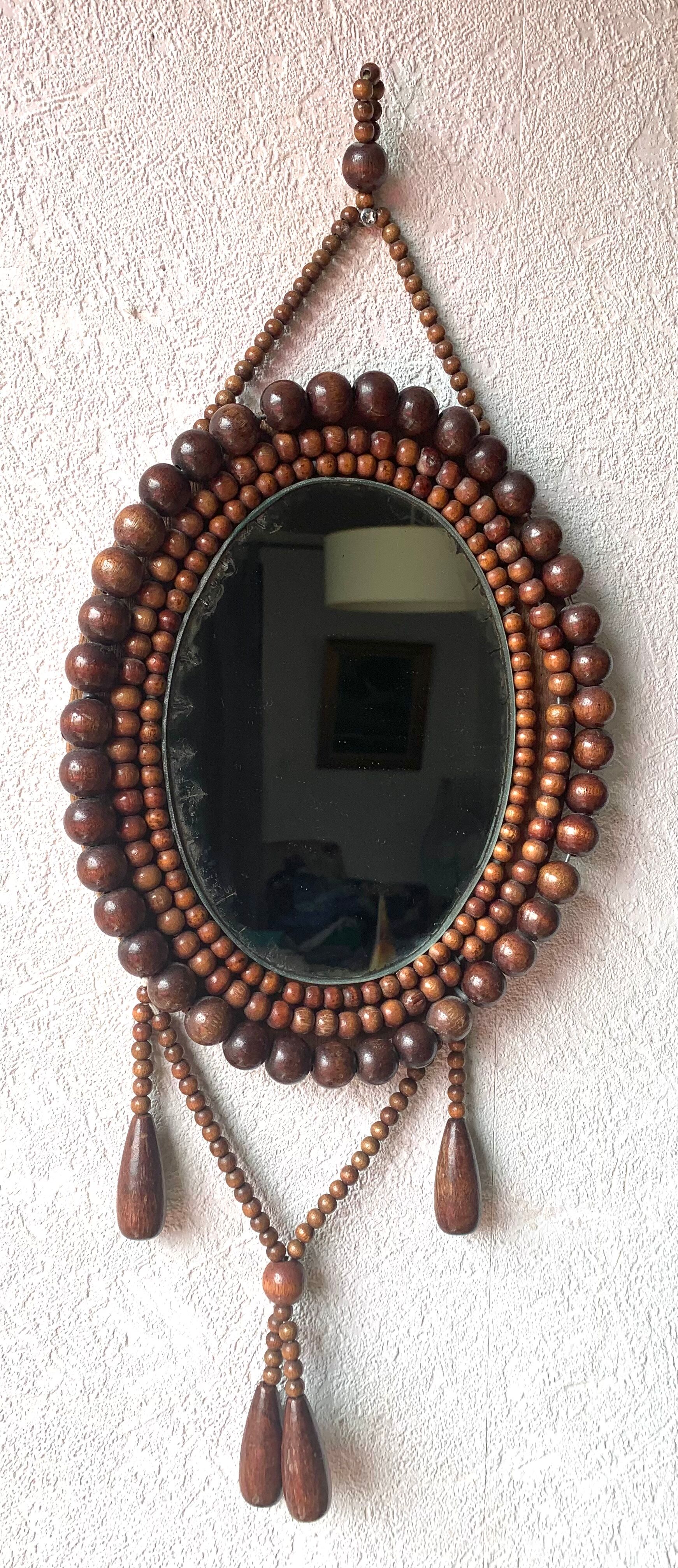 Mirror frame beads wood