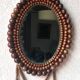 Miroir cadre perles bois