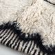 Moroccan Berber carpet Beni Ouarain unbleached with black diamonds and engraved border 207x130cm