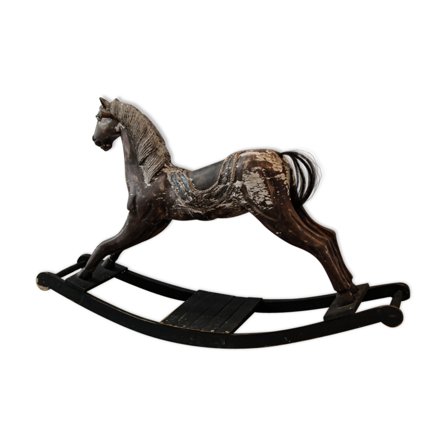 Wooden rocking horse, 19th century