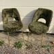 Ensemble de 2 chaises moumoute pieds dorés