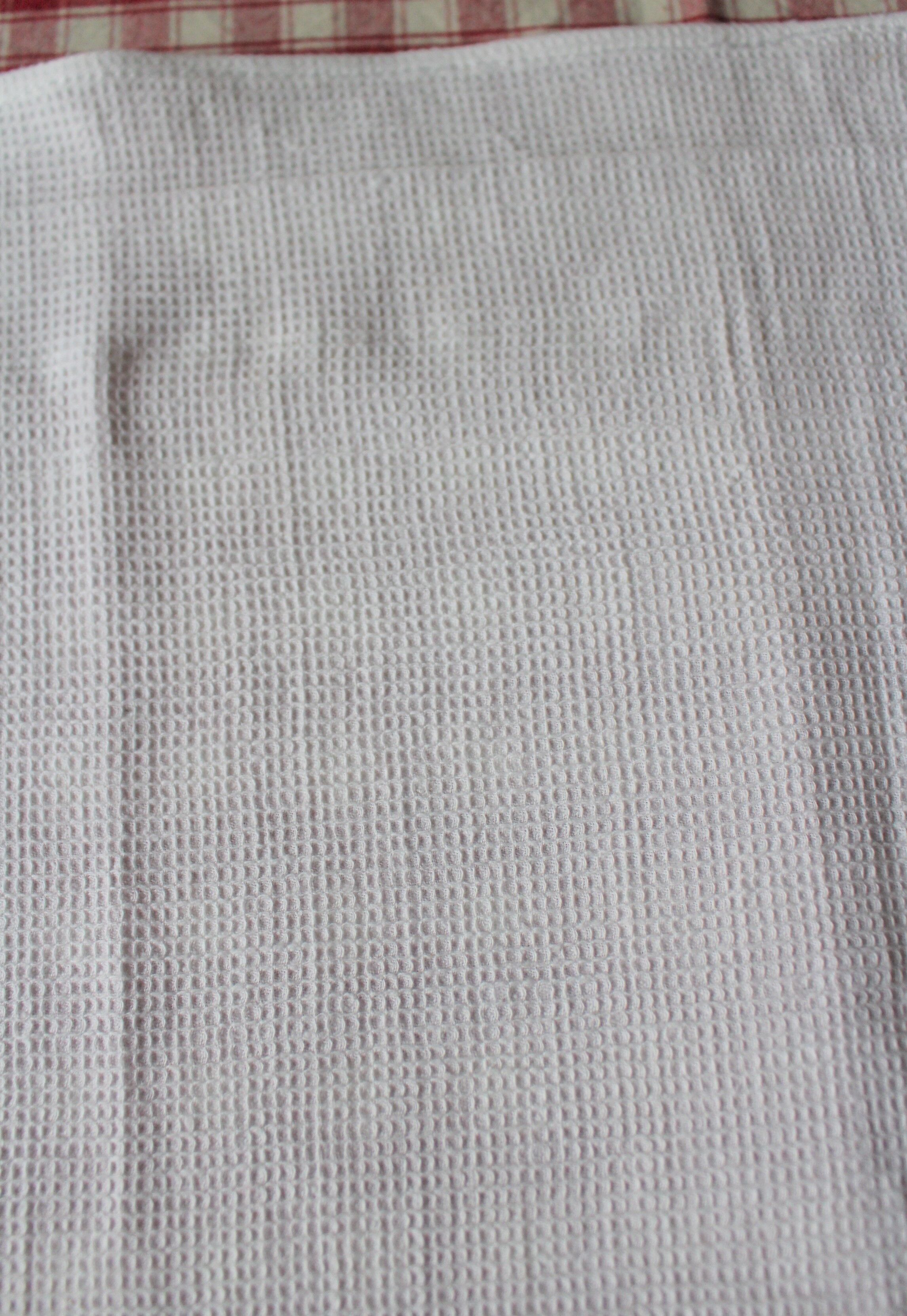 Lot 2 towel towels white honeycomb fringes monograms red E B