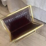 Vintage brass magazine rack