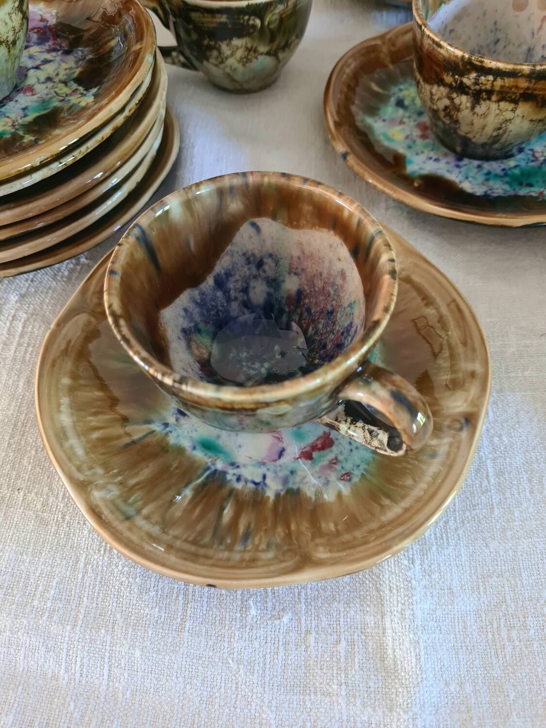 Gaston Gaubier Morvan stoneware coffee set