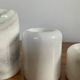 Trio de bougeoirs rouleaux vintage en marbre blanc