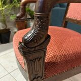 Paire de fauteuils Empire, Consulat, noyer et velours, XIXème s.