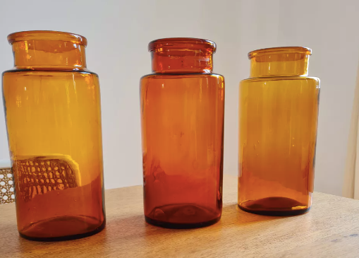 Amber apothecary bottle