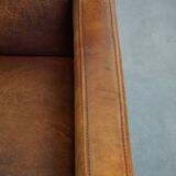 Ensemble complet de canapés et 2 fauteuils Art Déco en cuir de mouton