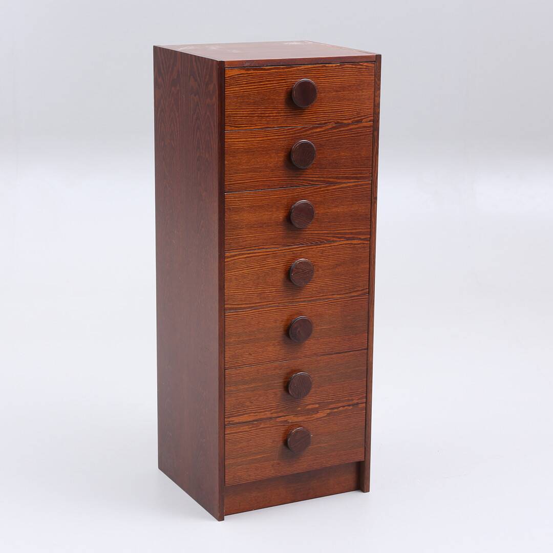 Vintage suede 7-drawer chest of drawers
