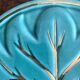 Turquoise and gold leaf slip trivet