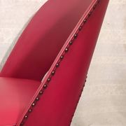 Red Bauhaus armchair by Thonet, 1950s-60s.