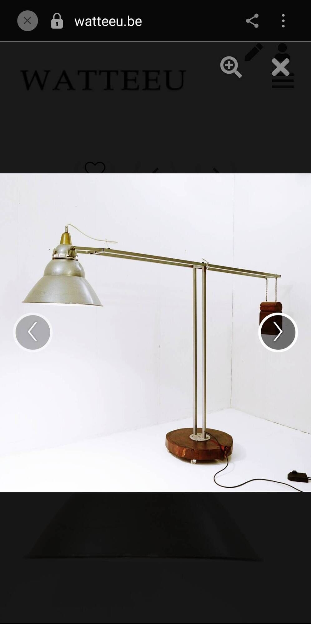 Lampe suspension sur pied aluminium pivotant superbe