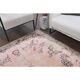 Tapis turc vintage en laine et coton rose noué à la main