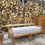 Vintage wicker bench