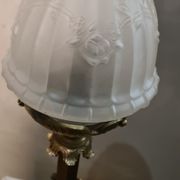 large bronze lamp napoleon iii sculpted globe molded opaque 54x22