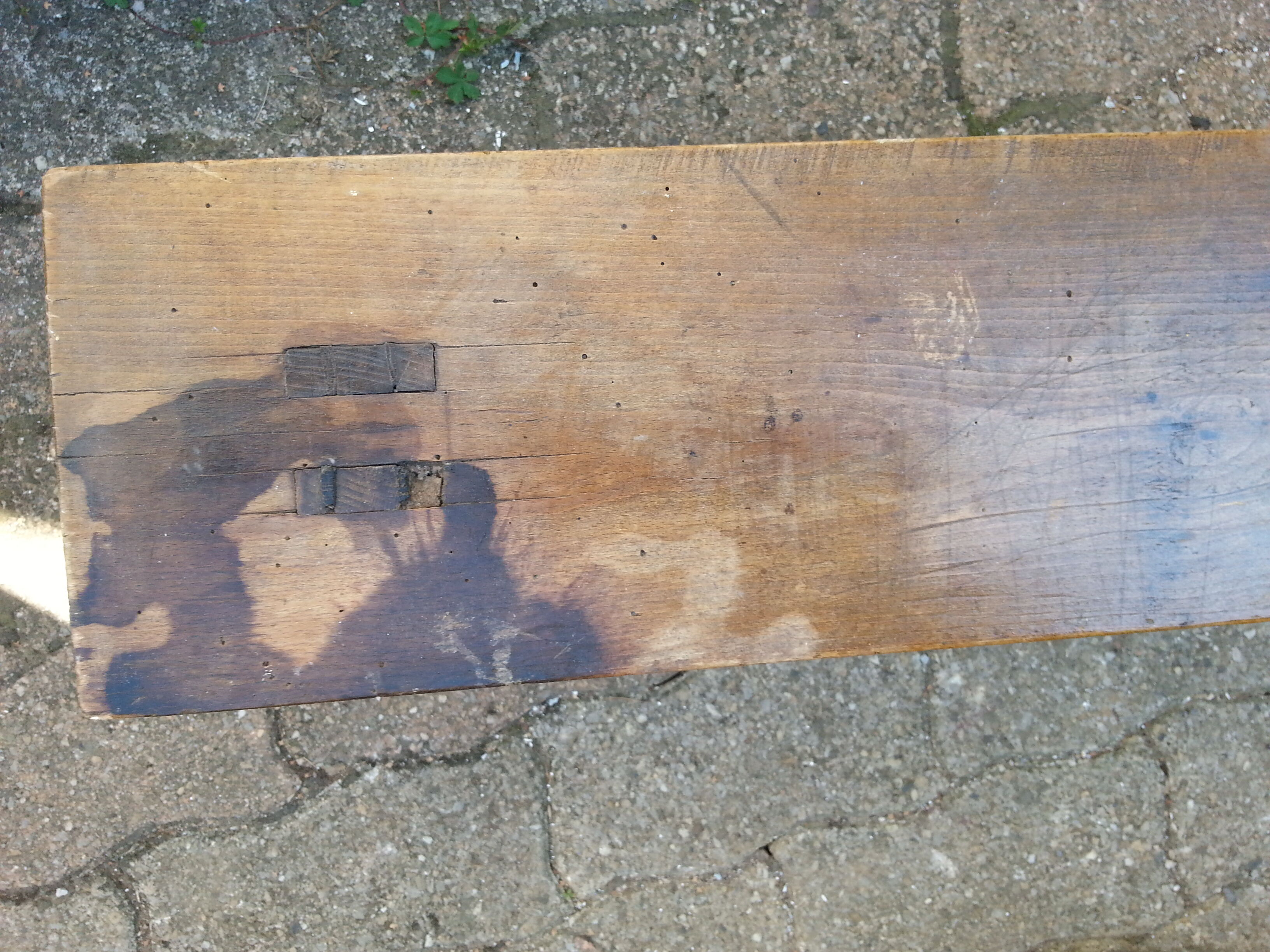 Vintage children’s walnut bench