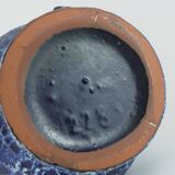 Large vintage kreutz-keramik 1960s 70s vase jug model 228 fat lava drip glaze intense blue