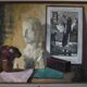 Roger Cortet (1910-1978) Still Life with White Sculpture Oil on Canvas Signed