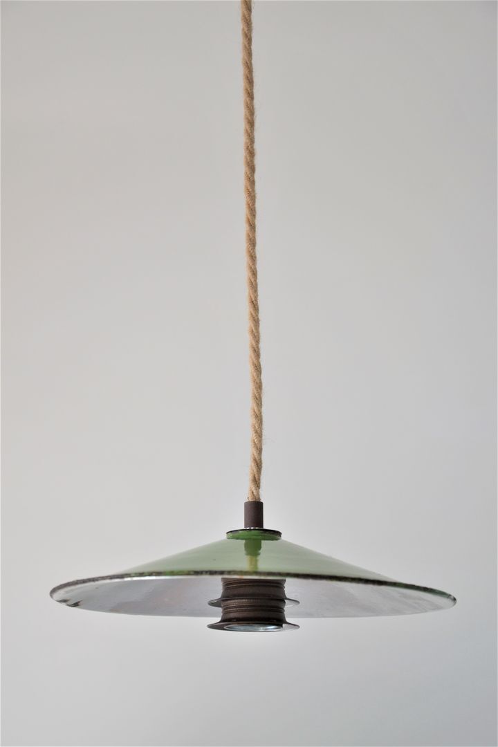 Industrial suspension, green enamel shade