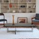 Smoked glass coffee table, brushed stainless steel base, 1970s.