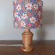 lampe bois vintage inspiration pop liberty/fleurs