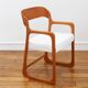 Fauteuil Baumann Traineau -Restauré - Tissu, mousse & sangles : neuf
