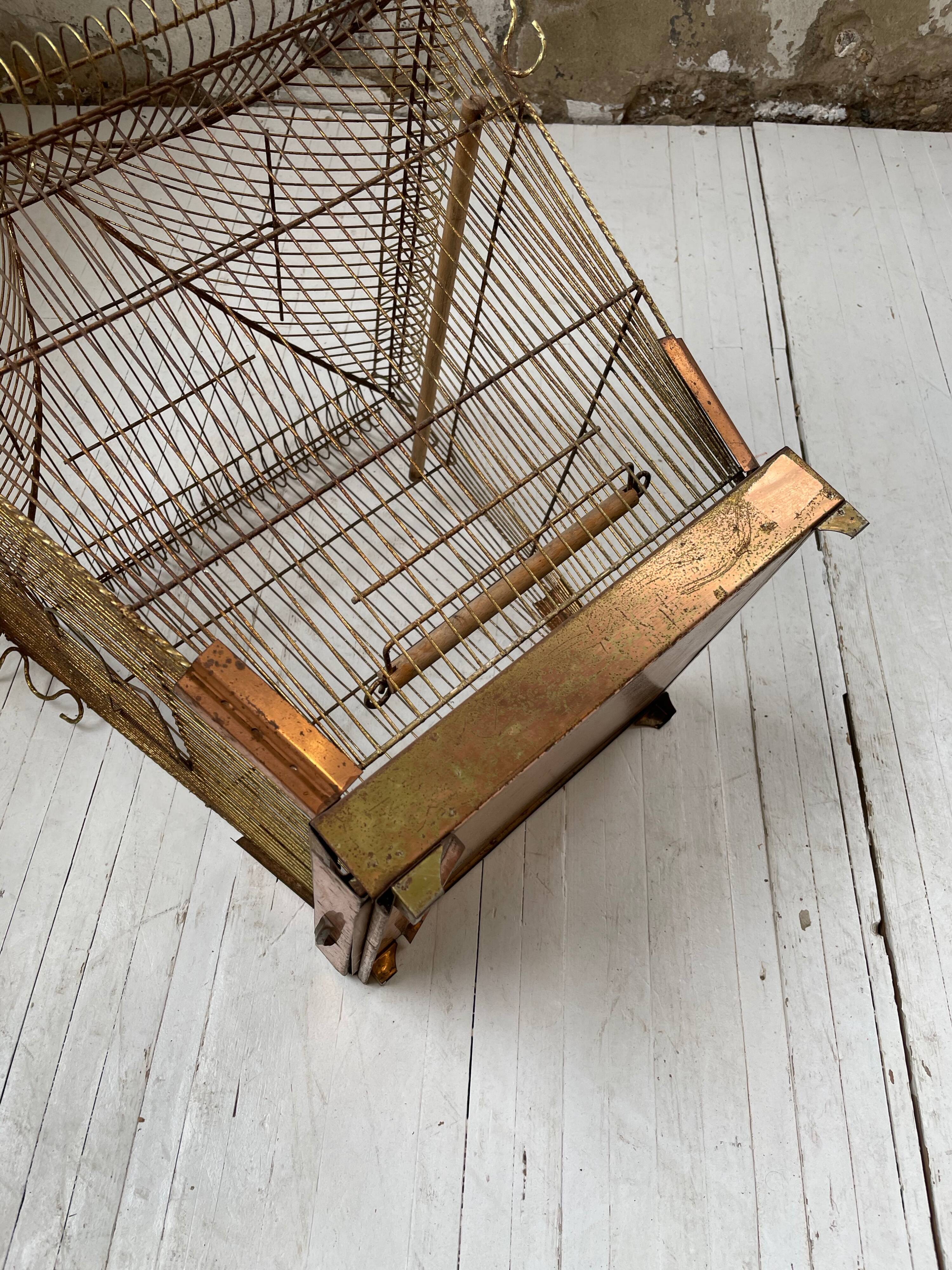 Vintage gold metal cage