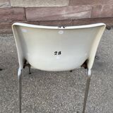 Suite of 4 chairs Design of Showroom Allibert 1970 Vintage faux metal and plastic shell