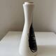 Lamp base with painted leaf decor, Georges Gehel, vintage 1950s