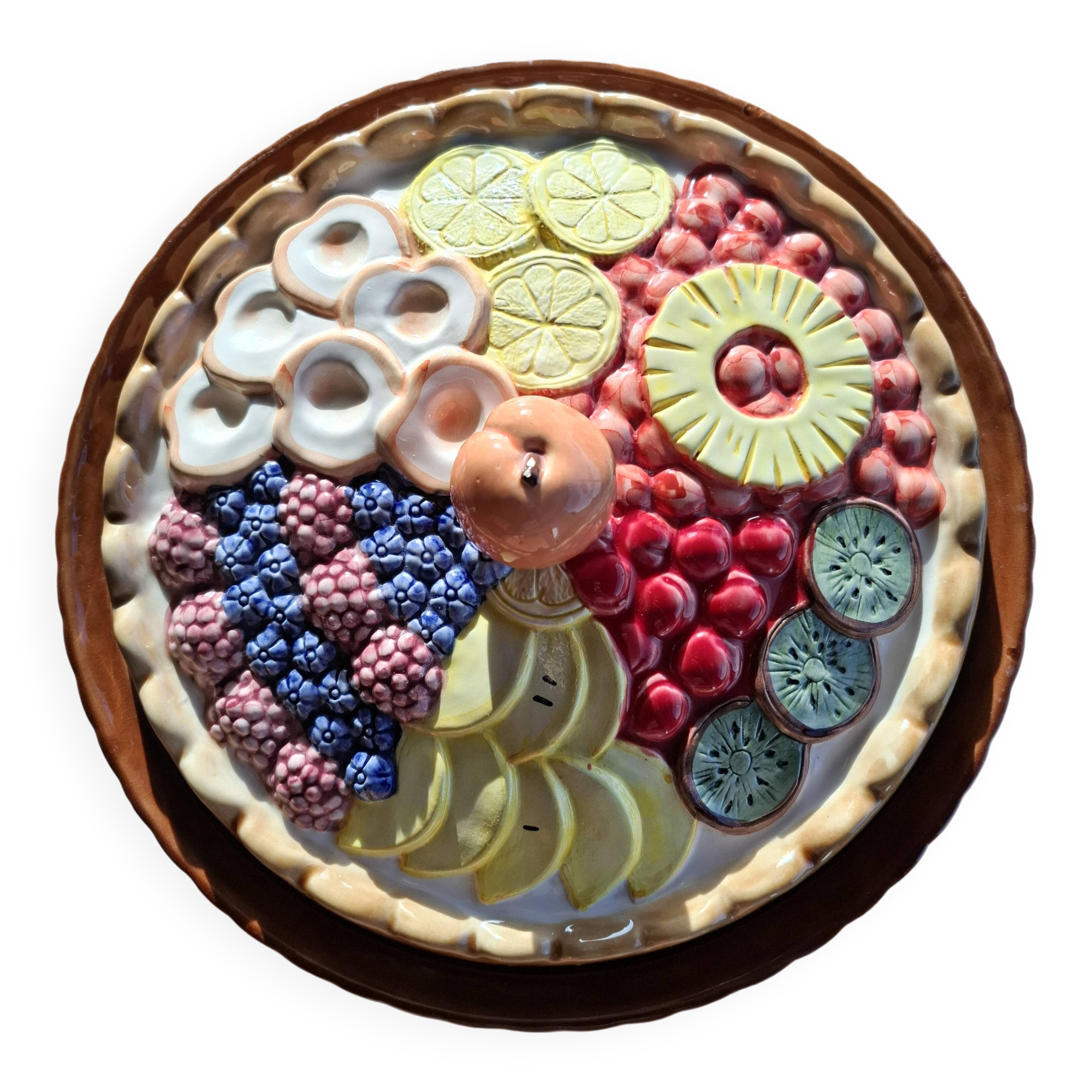 Silea pie dish in earthenware - Multi-fruit patterns