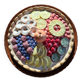 Plat à tarte en barbotine multifruits Silea
